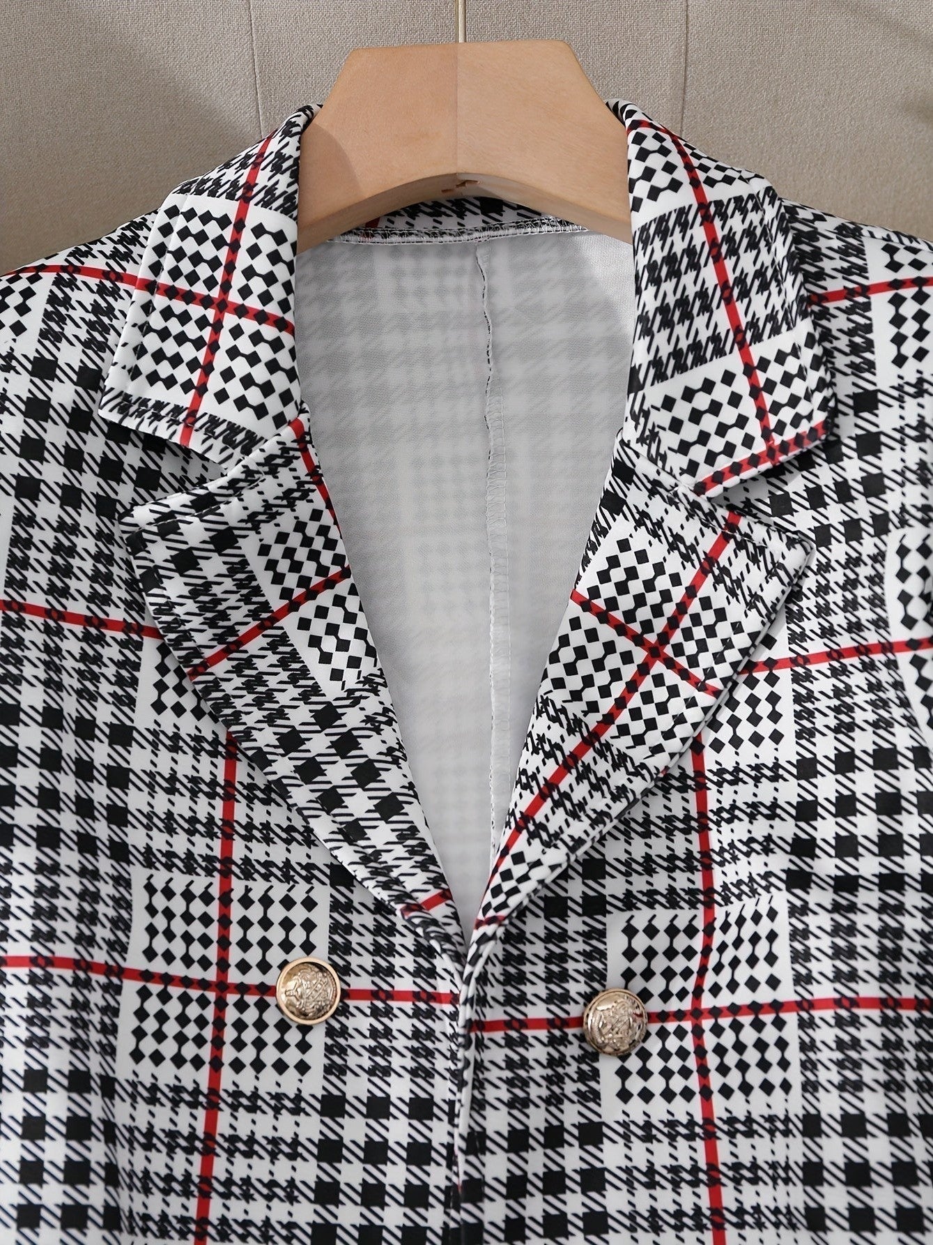 Plus Size Plaid Skirt Suit for Women – Two-Piece Blazer and High Waist Skirt Set - Courbe et Compagnie