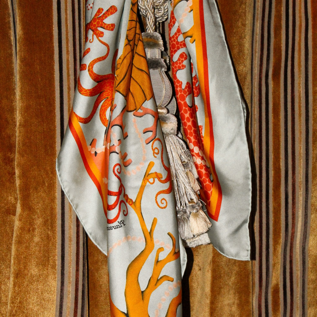 Prehistoric Seas Silk Scarf - Courbe et Compagnie
