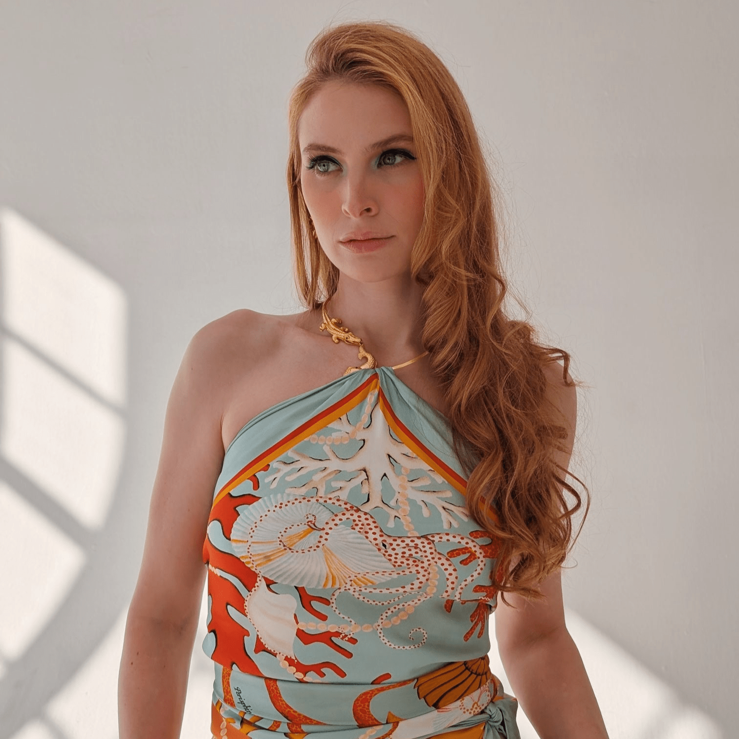 Prehistoric Seas Silk Scarf - Courbe et Compagnie