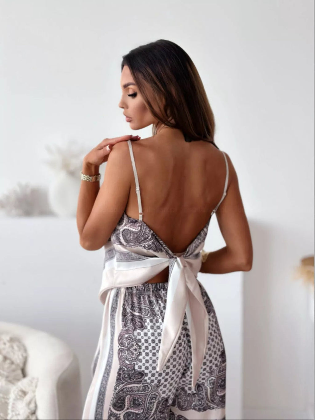 Printed Cami and Wide Leg Pants Set - Courbe et Compagnie