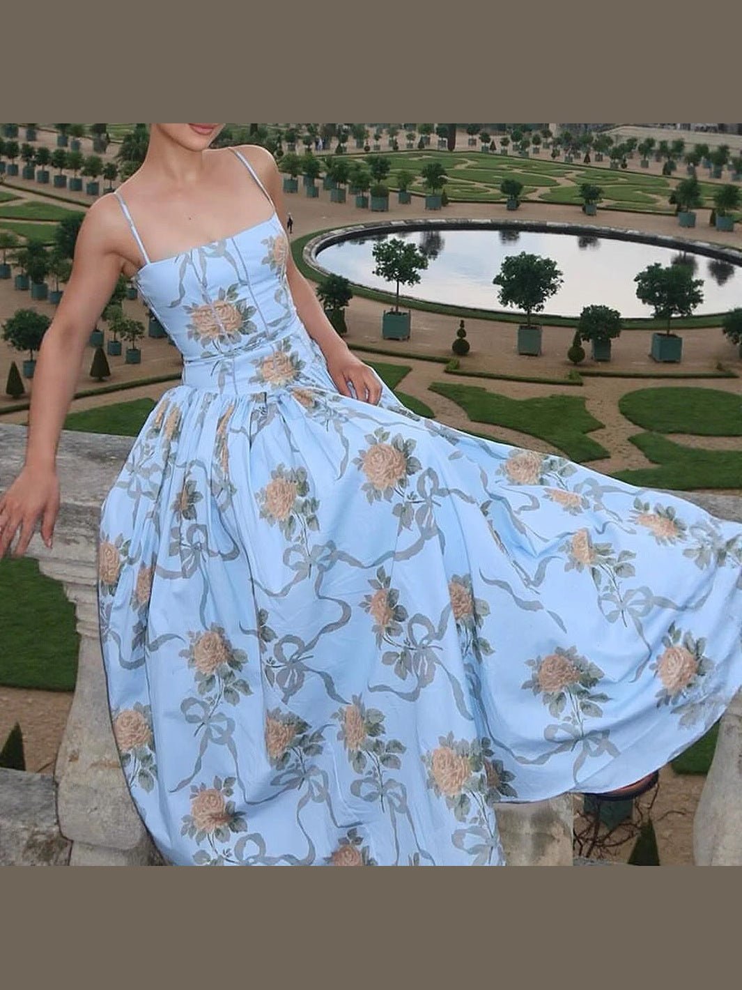 Printed Strapless Backless Maxi Dress – Fitted Long Dress - Courbe et Compagnie