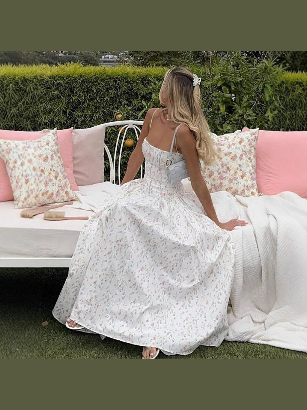 Printed Strapless Backless Maxi Dress – Fitted Long Dress - Courbe et Compagnie