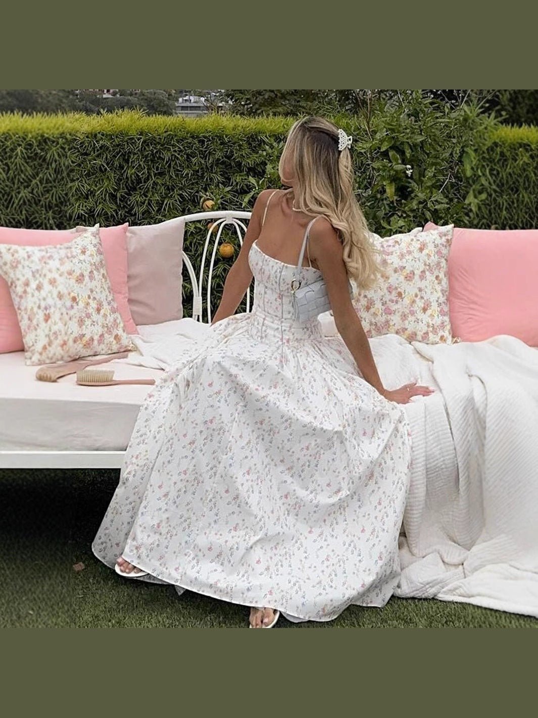 Printed Strapless Backless Maxi Dress – Fitted Long Dress - Courbe et Compagnie