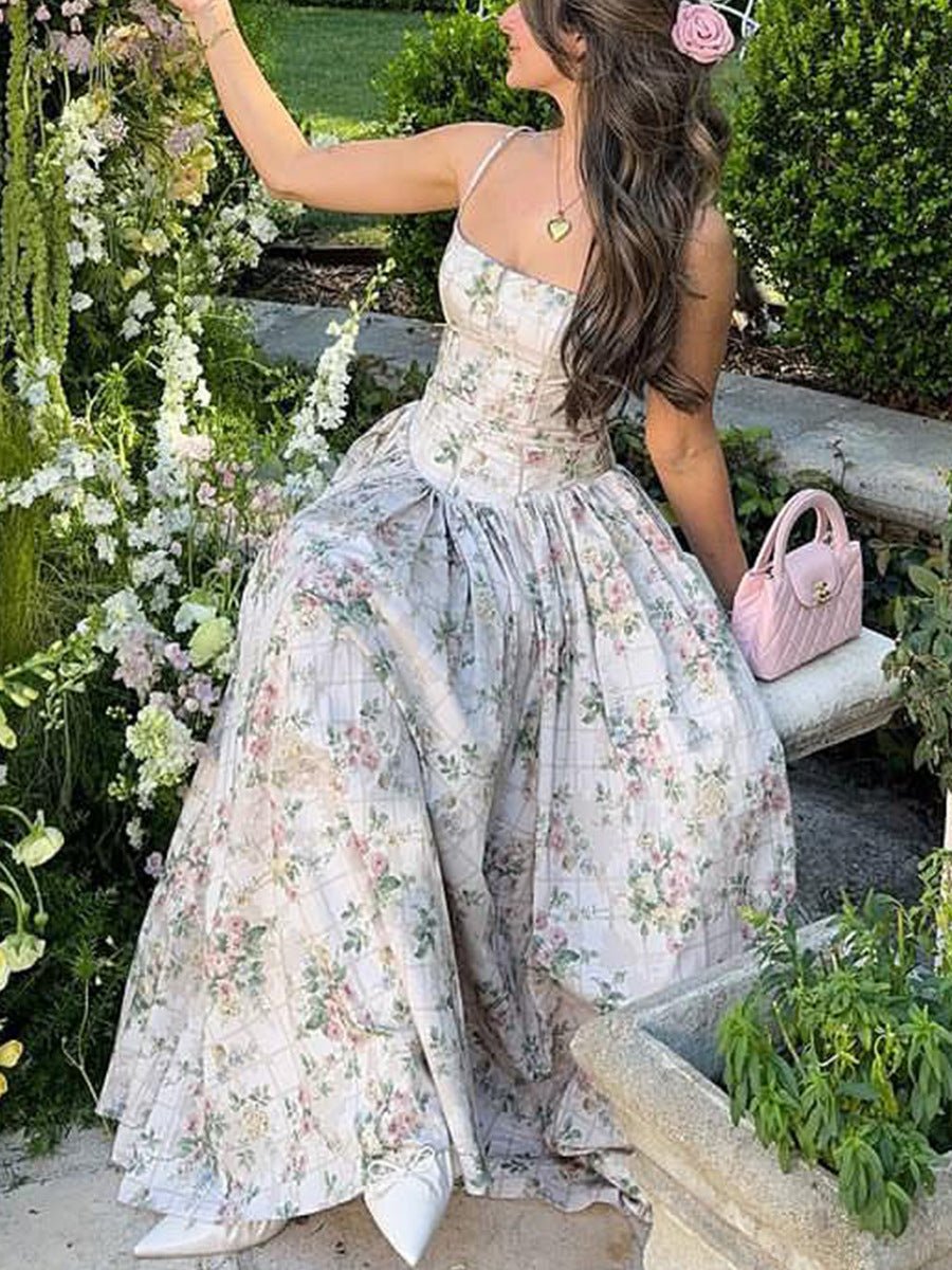 Printed Strapless Backless Maxi Dress – Fitted Long Dress - Courbe et Compagnie