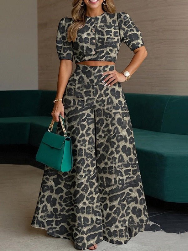 Printed Top & Trousers Two-Piece Suit - Courbe et Compagnie