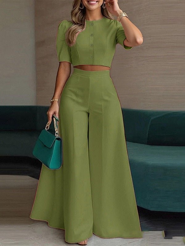 Printed Top & Trousers Two-Piece Suit - Courbe et Compagnie