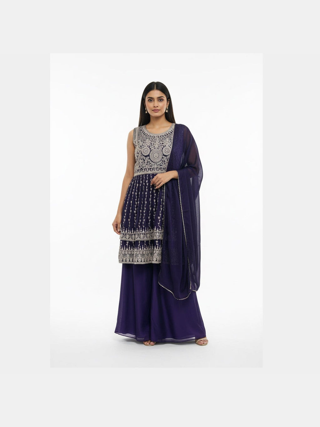 Purple sharara suit - Courbe et Compagnie
