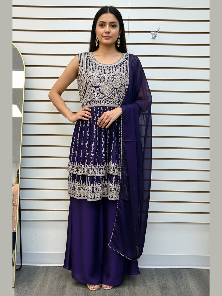 Purple sharara suit - Courbe et Compagnie