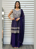 Purple sharara suit - Courbe et Compagnie