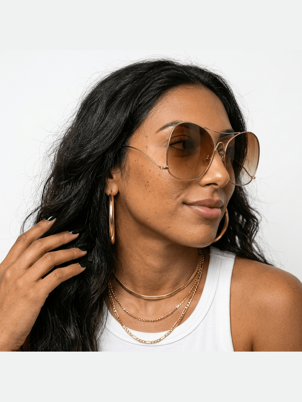 Radiant Gold Oversized Sunglasses - Courbe et Compagnie