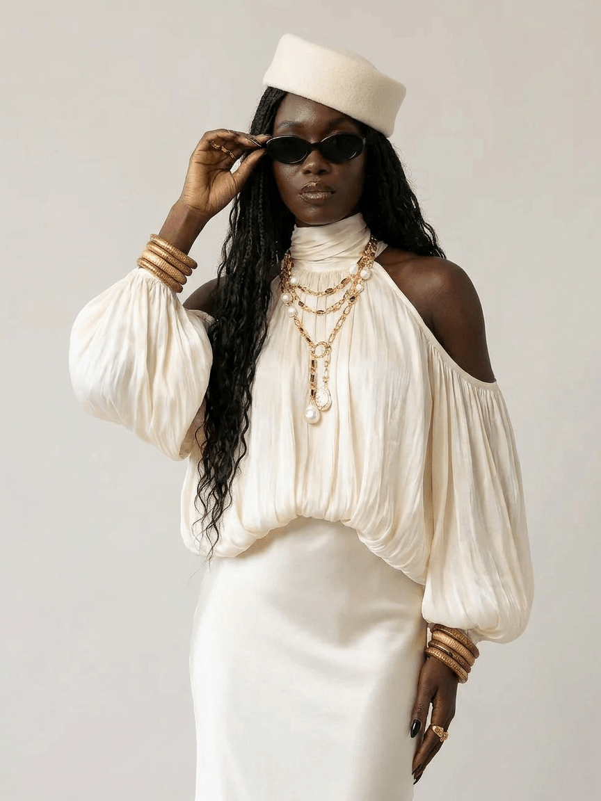 Radiant Loose Halter Blouse - Courbe et Compagnie