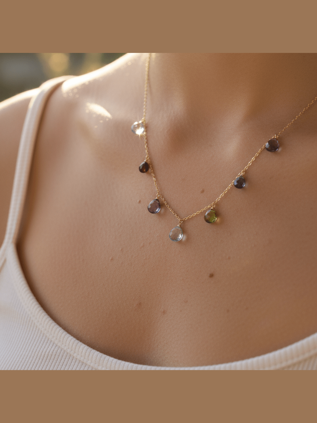 Rainbow Sparkler Necklace - Gold - Courbe et Compagnie
