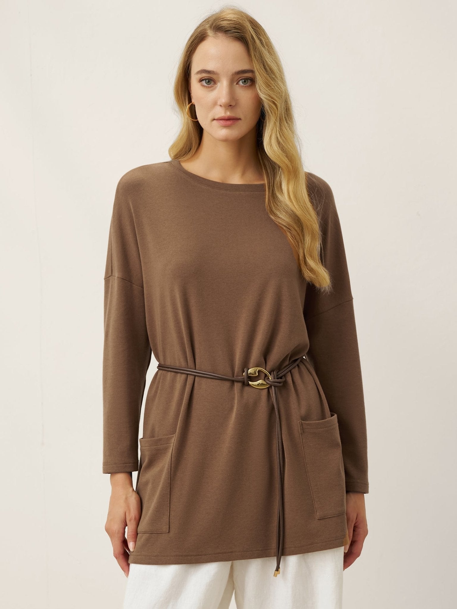 Recycled Leather Belt Versatile Styling Waist Accessory AURELIA - Courbe et Compagnie