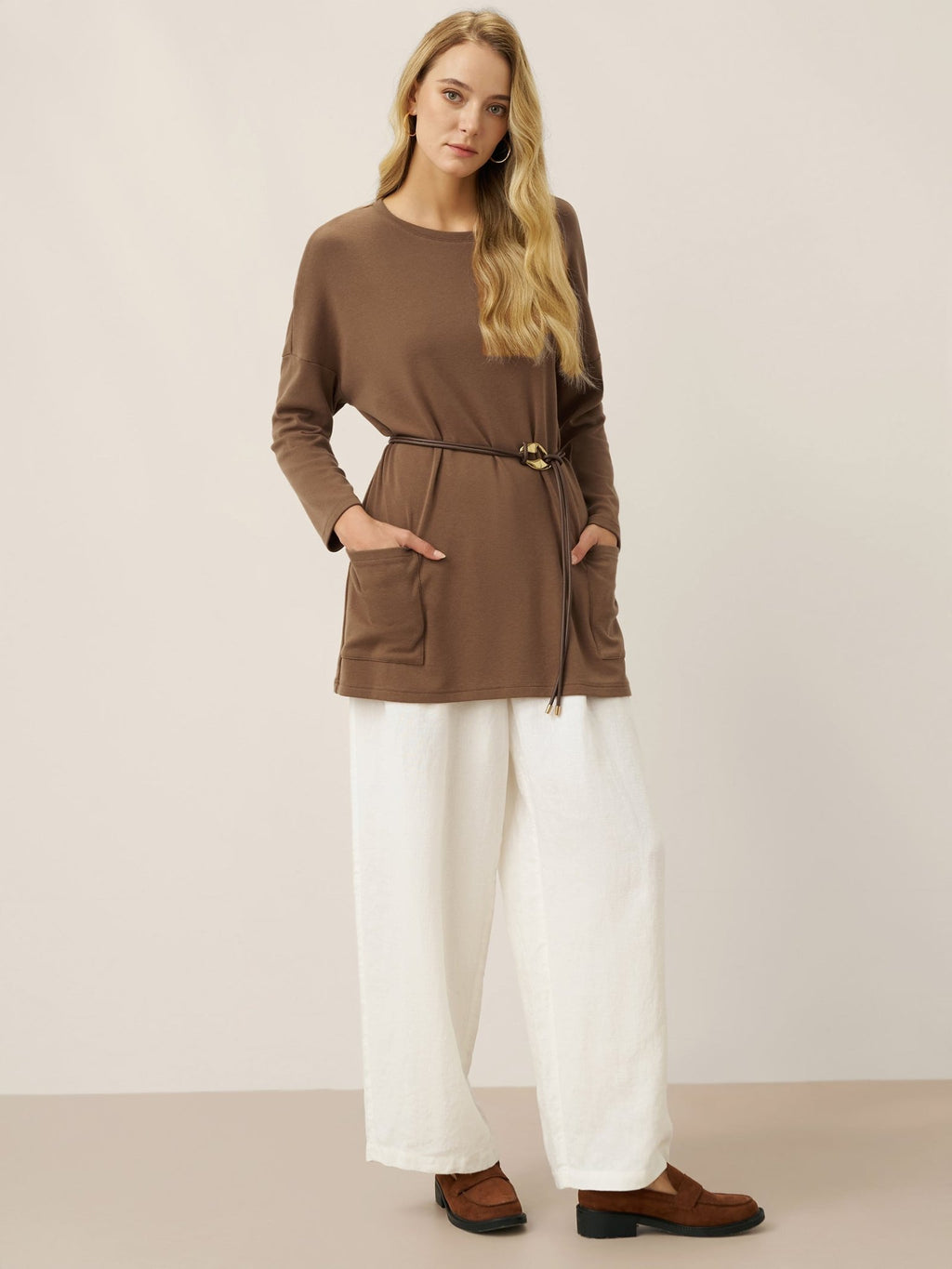 Recycled Leather Belt Versatile Styling Waist Accessory AURELIA - Courbe et Compagnie