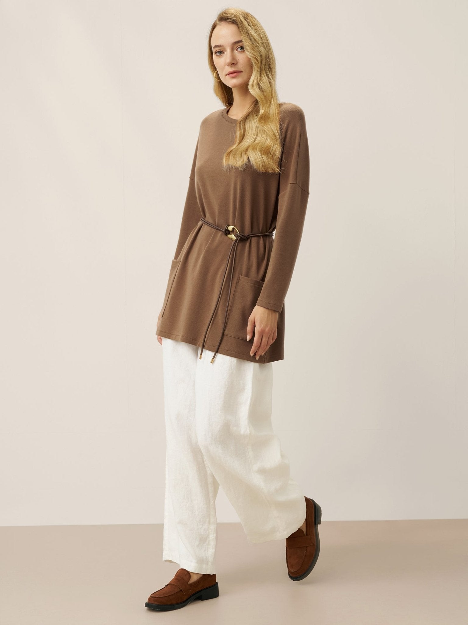 Recycled Leather Belt Versatile Styling Waist Accessory AURELIA - Courbe et Compagnie