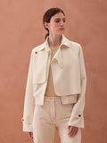 Retro Short Temperamental Women's Genuine Leather Clothes - Courbe et Compagnie