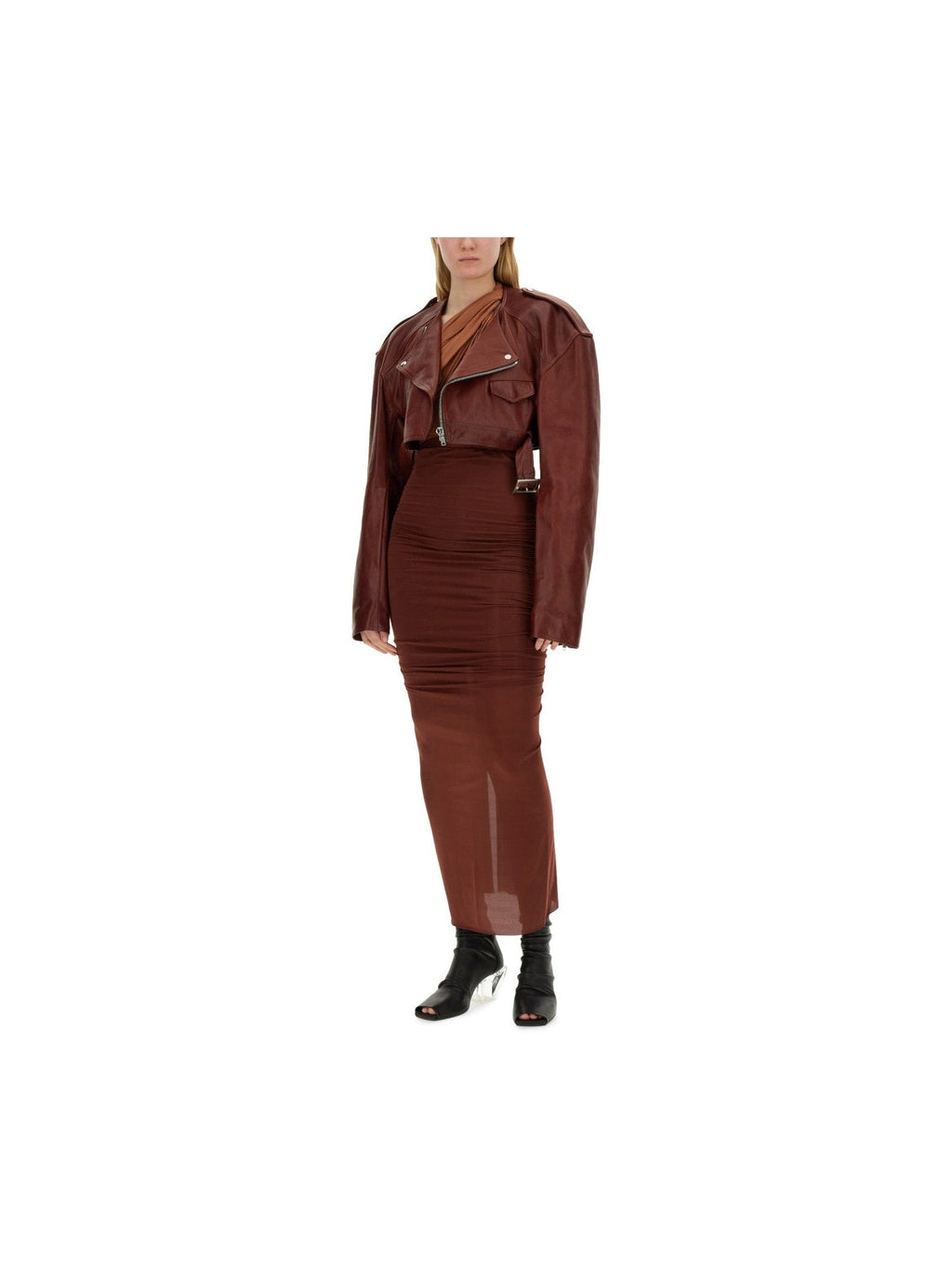 Rick Owens Women Leather Jacket - Courbe et Compagnie