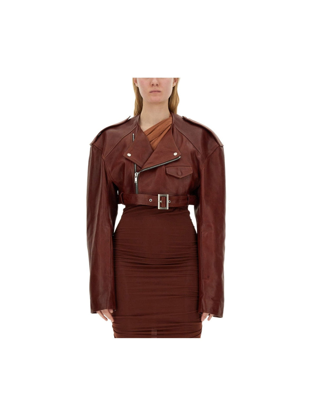 Rick Owens Women Leather Jacket - Courbe et Compagnie