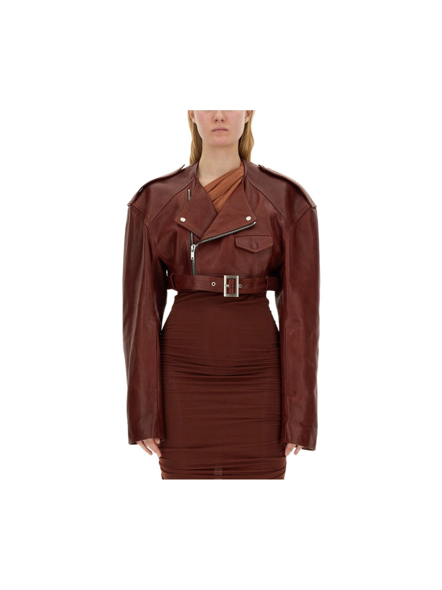Rick Owens Women Leather Jacket - Courbe et Compagnie