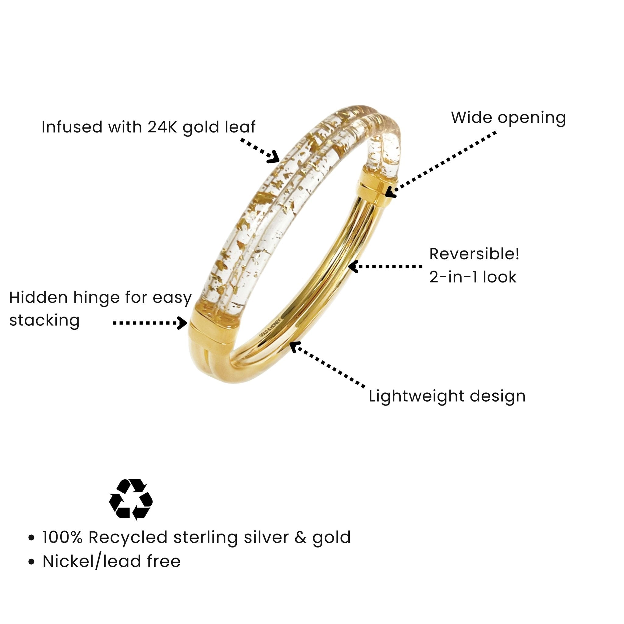 Ridge Lucite Hinge Bangle - Courbe et Compagnie