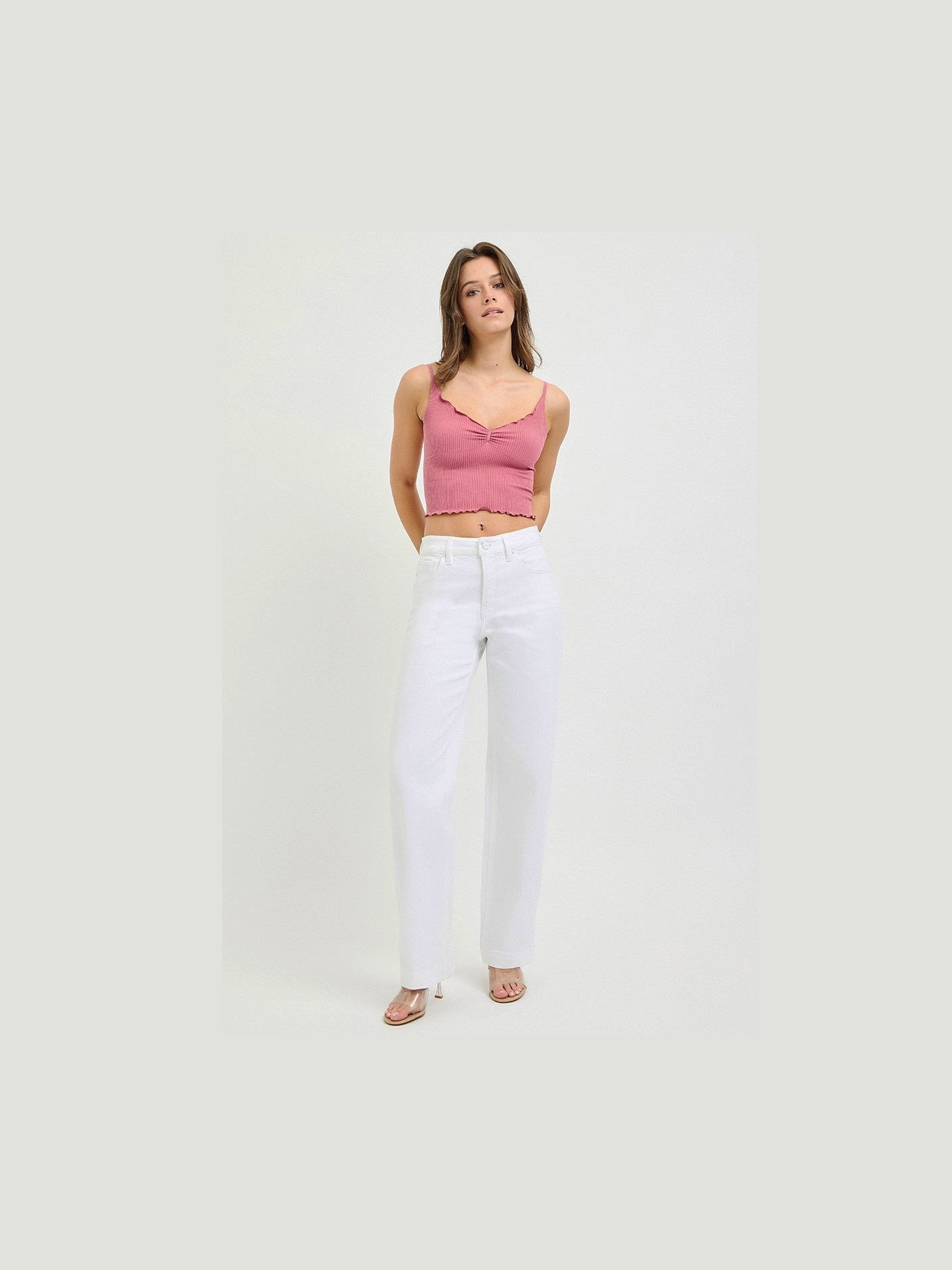 RISEN Full Size High Rise Wide Baggy Pants Plus Size - Courbe et Compagnie