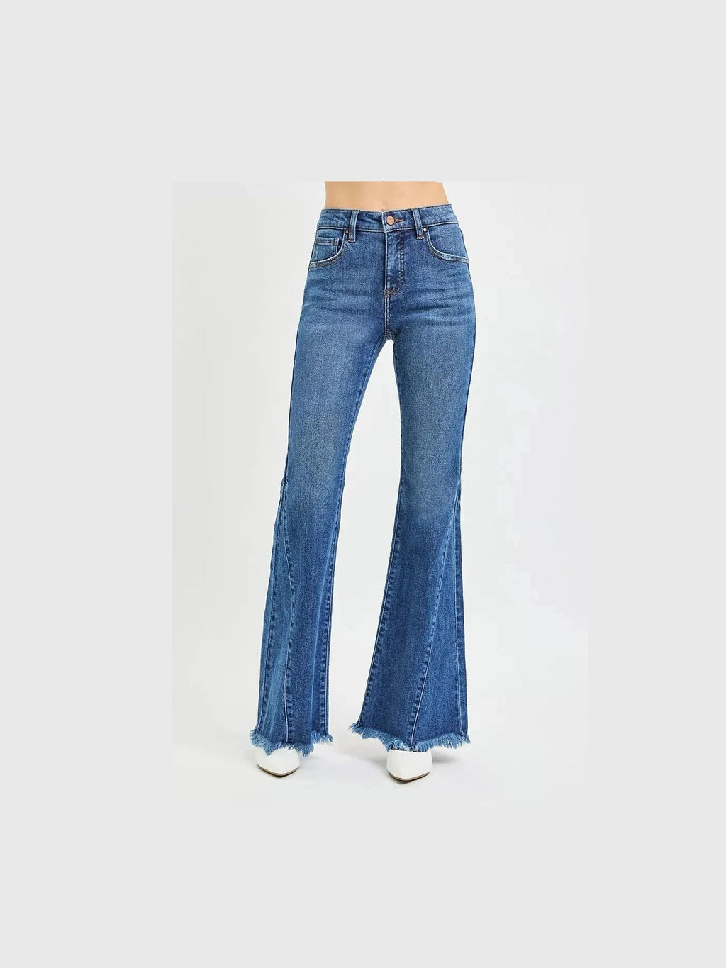 RISEN Mid Rise Flare Side Seam Detailing Jeans - Courbe et Compagnie