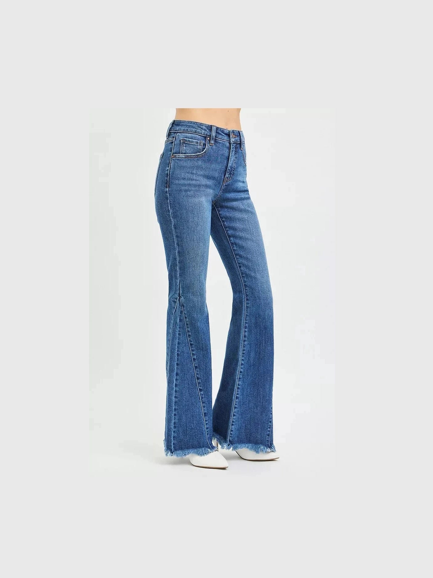 RISEN Mid Rise Flare Side Seam Detailing Jeans - Courbe et Compagnie
