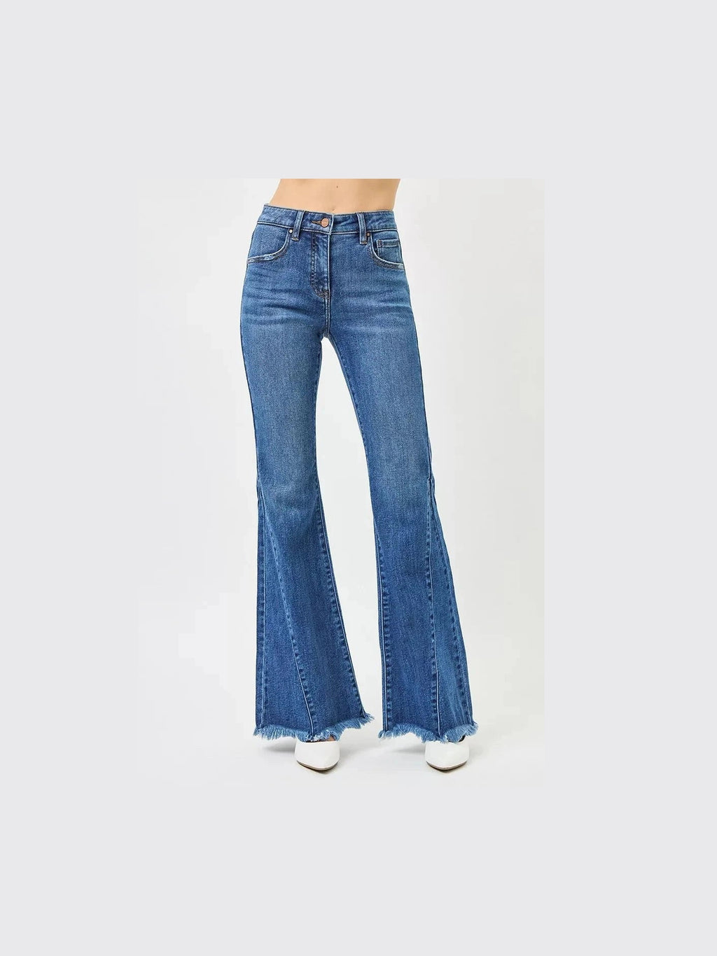 RISEN Mid Rise Flare Side Seam Detailing Jeans - Courbe et Compagnie