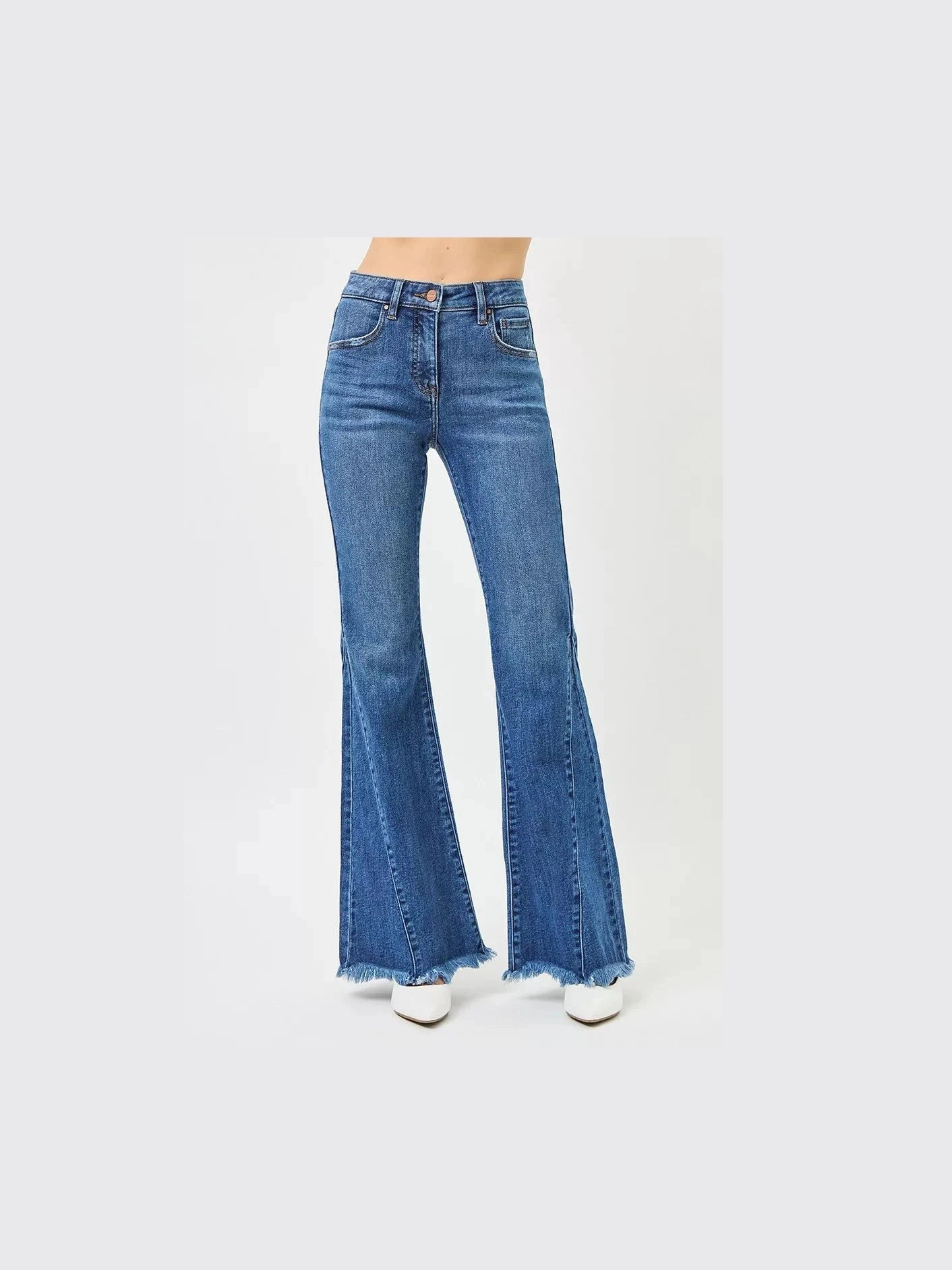 RISEN Mid Rise Flare Side Seam Detailing Jeans - Courbe et Compagnie