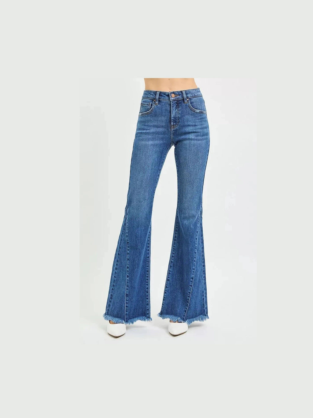 RISEN Mid Rise Flare Side Seam Detailing Jeans - Courbe et Compagnie