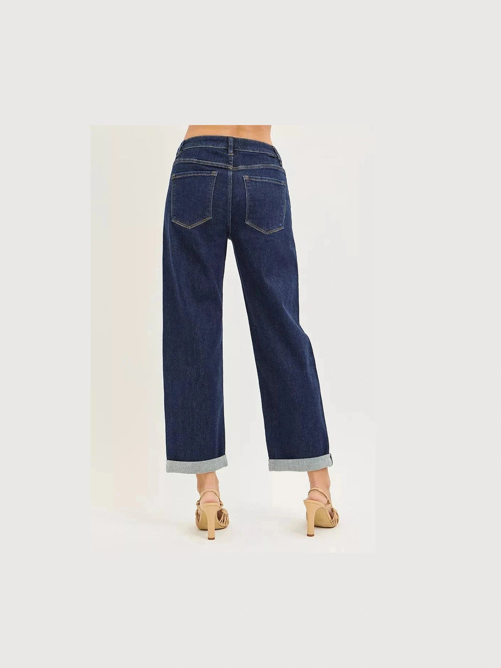RISEN Slouchy Cropped Boyfriend Jeans With Cuffed Hem - Courbe et Compagnie