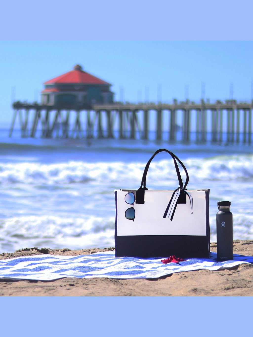 Road Trip Beach Tote Bag - Large Chic Tote Bag - Gift for Her - Vacation Tote Bag - Weekender Bag - Travel Tote - Courbe et Compagnie