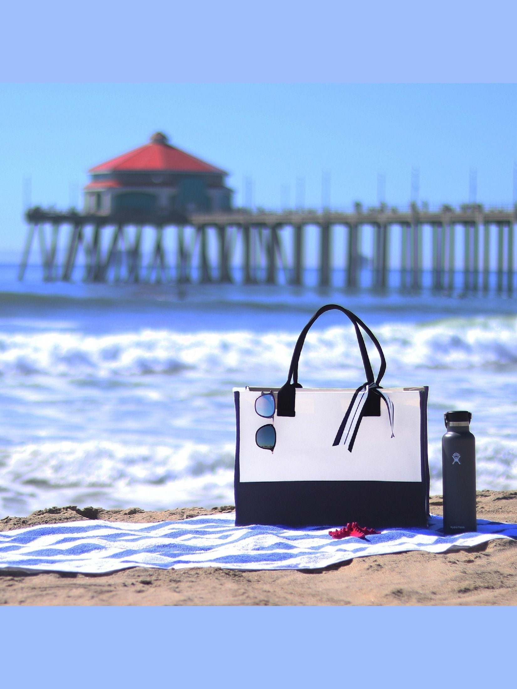 Road Trip Beach Tote Bag - Large Chic Tote Bag - Gift for Her - Vacation Tote Bag - Weekender Bag - Travel Tote - Courbe et Compagnie