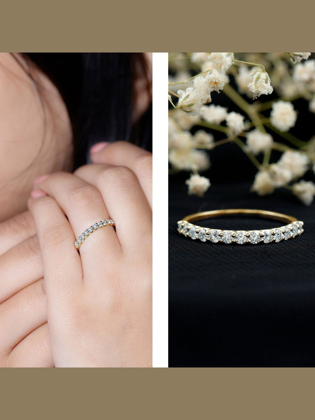 Round Cut Diamond Stackable Eternity Band - Courbe et Compagnie