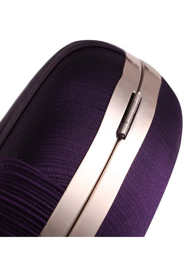 Round Evening Clutch Handbag with Braided Accent (MAC287) - Courbe et Compagnie