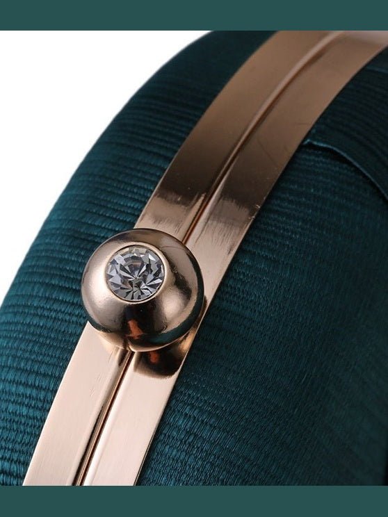 Round Evening Clutch Handbag with Braided Accent (MAC287) - Courbe et Compagnie
