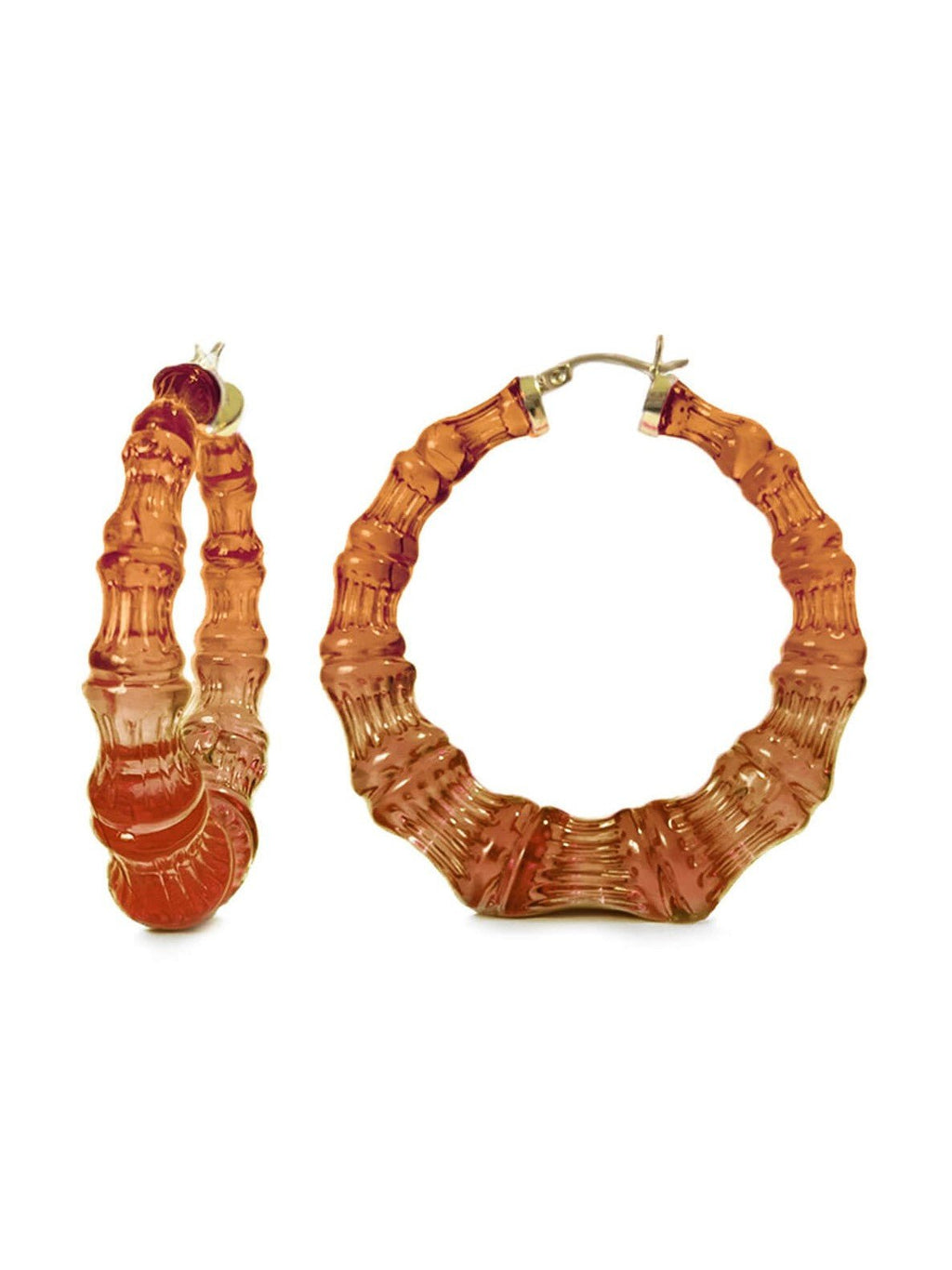 Rum & Coke Lucite Bamboo Hoop Earrings - Courbe et Compagnie