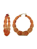 Rum & Coke Lucite Bamboo Hoop Earrings - Courbe et Compagnie