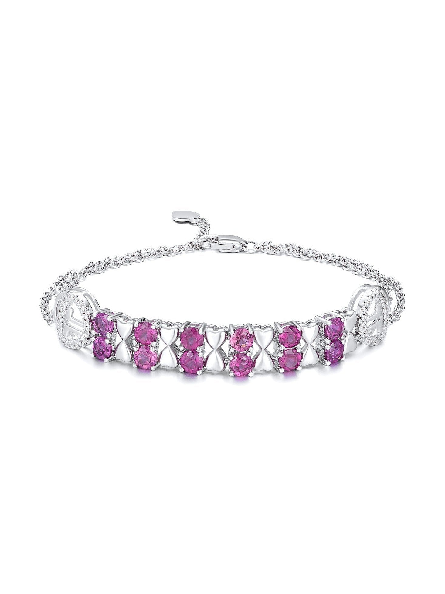 S925 Sterling Silver Purple Garnet Bracelet Women Fashion Zircon Light Luxury Jewelry - Courbe et Compagnie