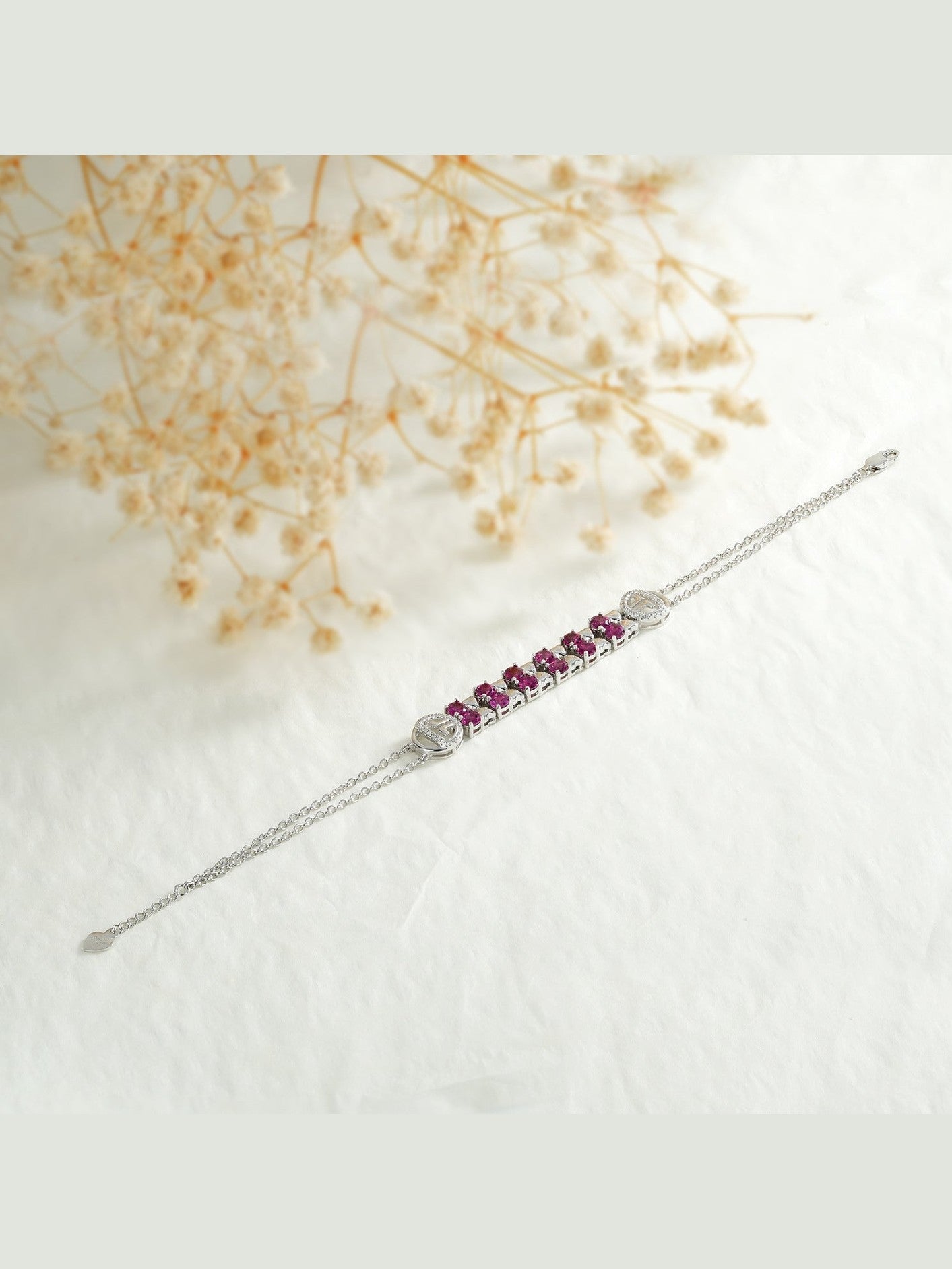 S925 Sterling Silver Purple Garnet Bracelet Women Fashion Zircon Light Luxury Jewelry - Courbe et Compagnie