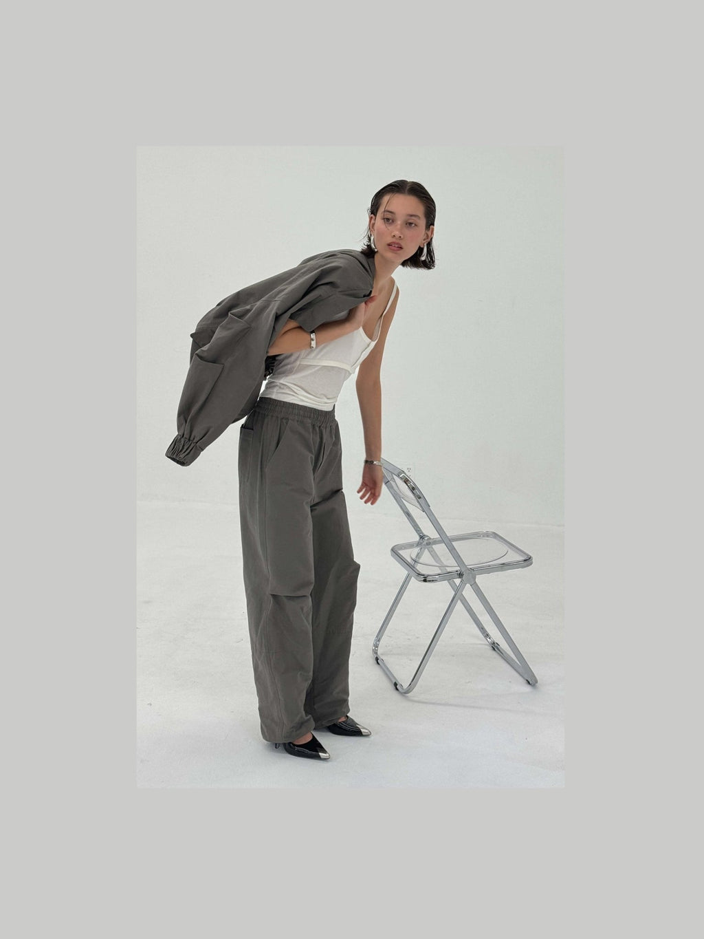 SABLE PANT IN CHARCOAL - Courbe et Compagnie