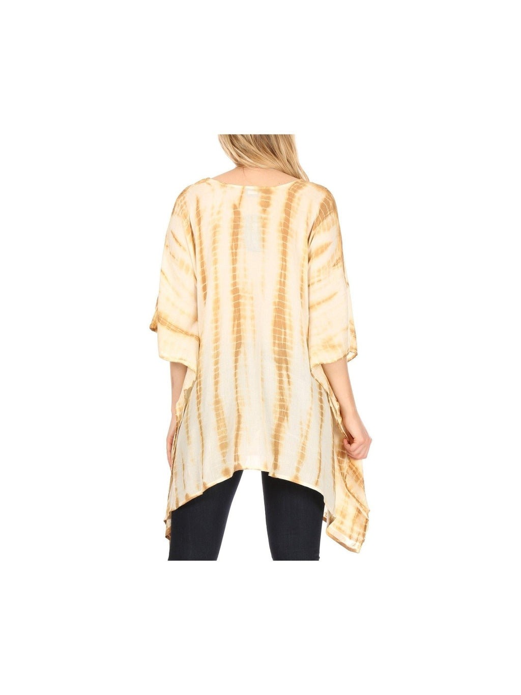 Sakkas Wren Lightweight Circle Poncho Top Blouse With Detailed Embroidery - Courbe et Compagnie