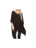 Sakkas Wren Lightweight Circle Poncho Top Blouse With Detailed Embroidery - Courbe et Compagnie