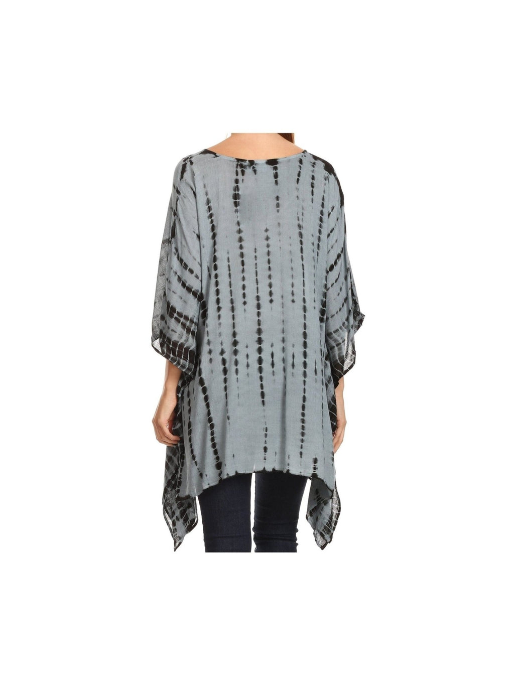 Sakkas Wren Lightweight Circle Poncho Top Blouse With Detailed Embroidery - Courbe et Compagnie