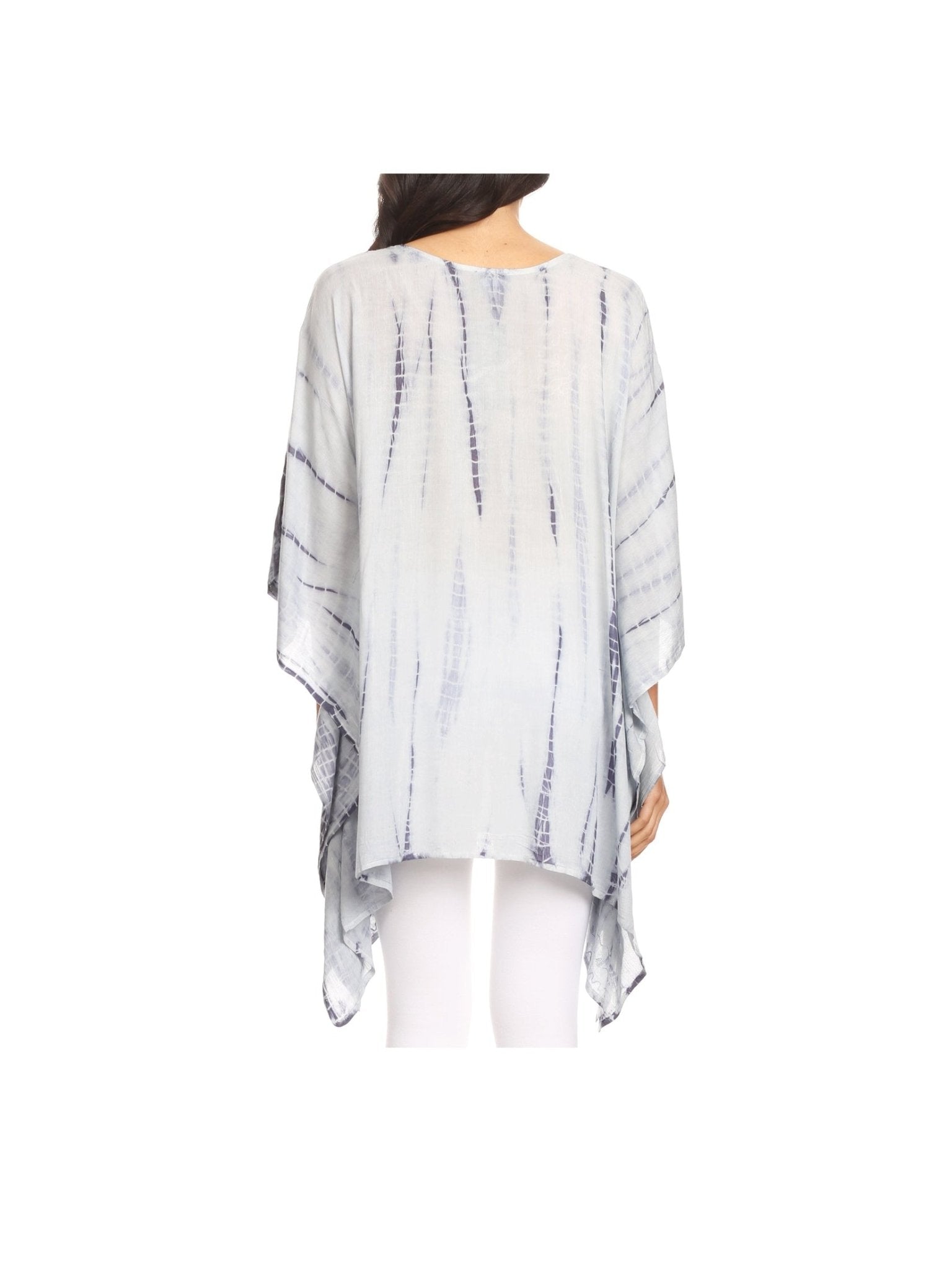 Sakkas Wren Lightweight Circle Poncho Top Blouse With Detailed Embroidery - Courbe et Compagnie