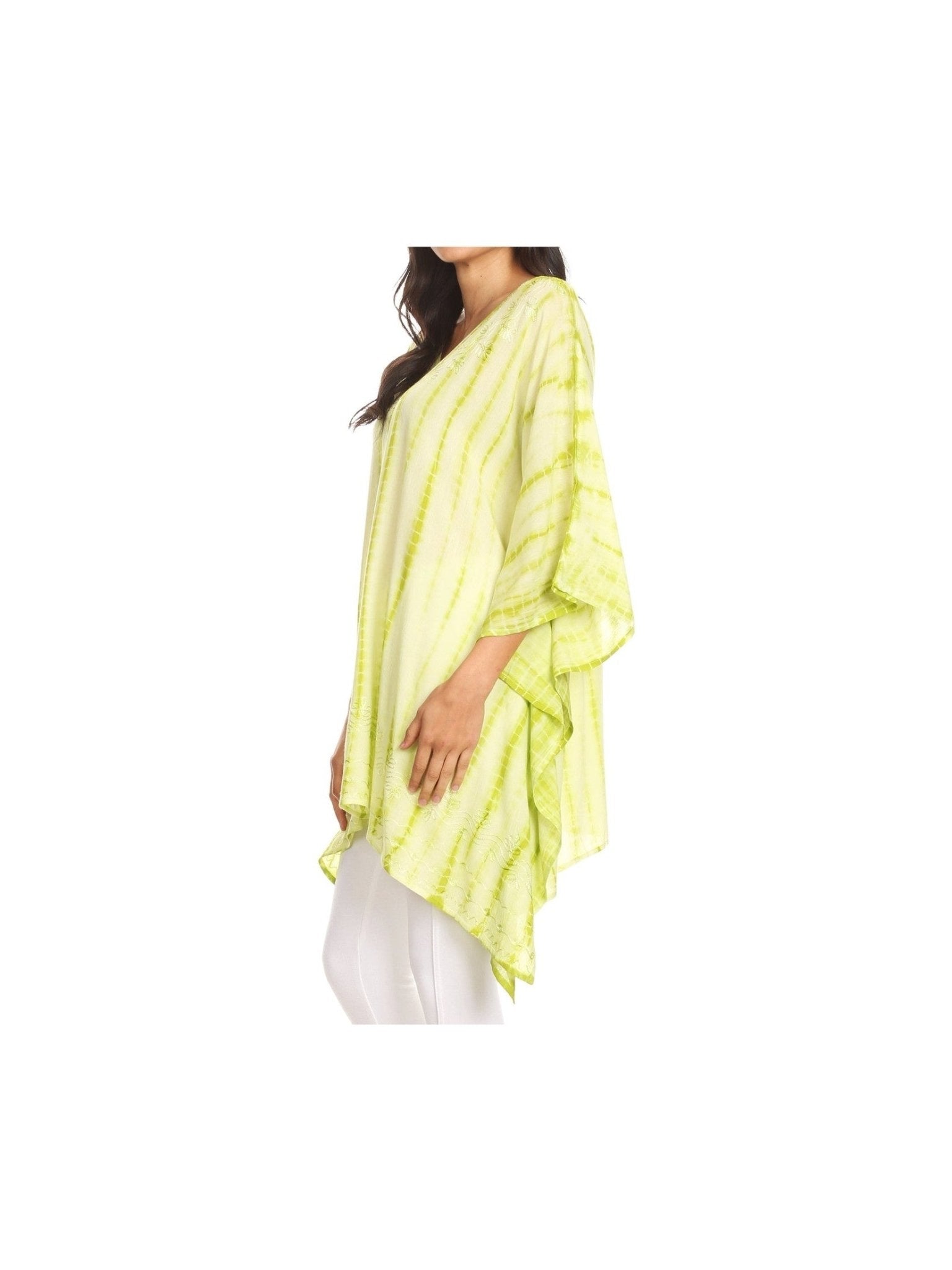 Sakkas Wren Lightweight Circle Poncho Top Blouse With Detailed Embroidery - Courbe et Compagnie