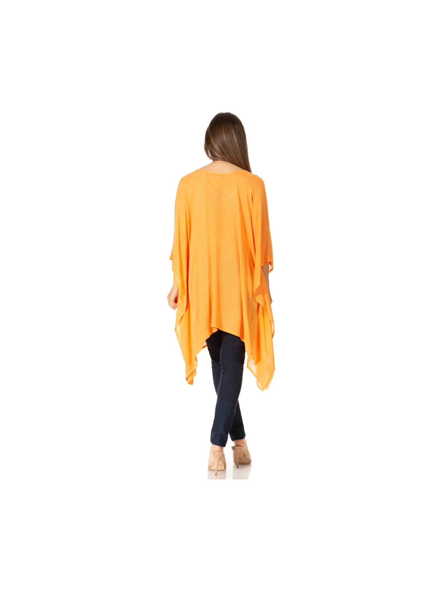 Sakkas Wren Lightweight Circle Poncho Top Blouse With Detailed Embroidery - Courbe et Compagnie