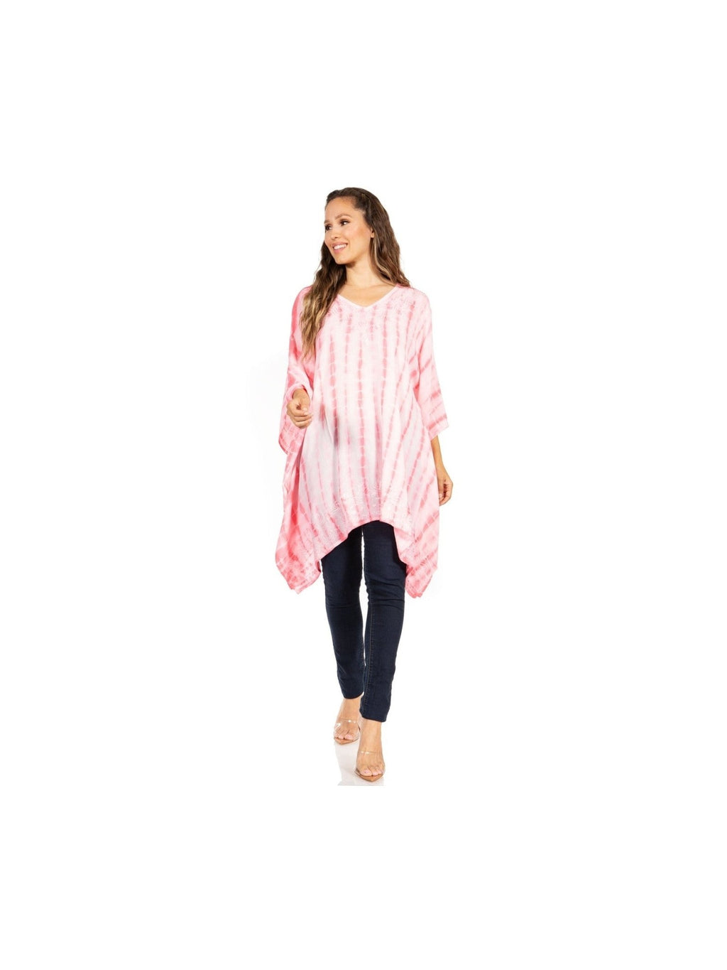 Sakkas Wren Lightweight Circle Poncho Top Blouse With Detailed Embroidery - Courbe et Compagnie