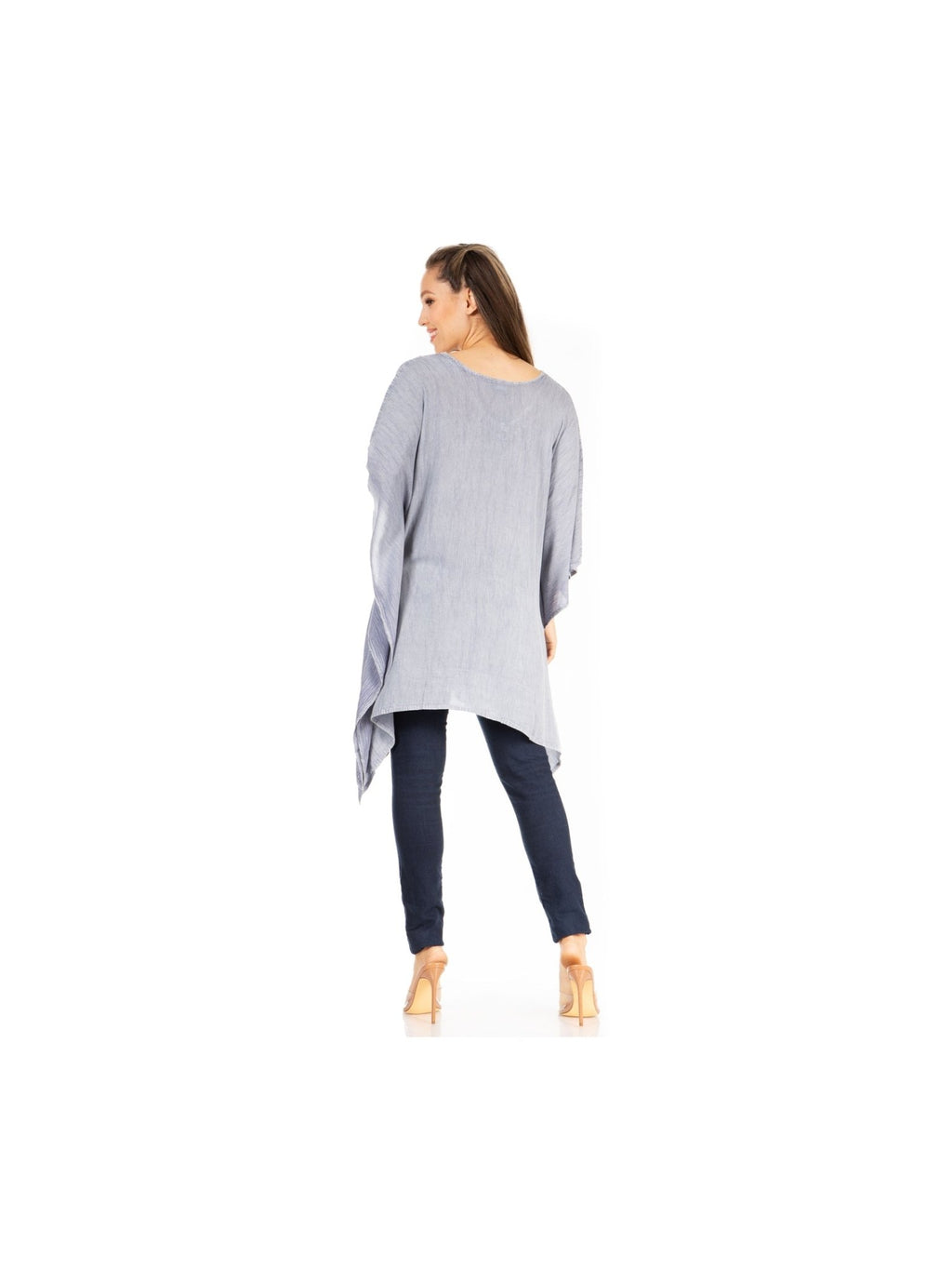 Sakkas Wren Lightweight Circle Poncho Top Blouse With Detailed Embroidery - Courbe et Compagnie
