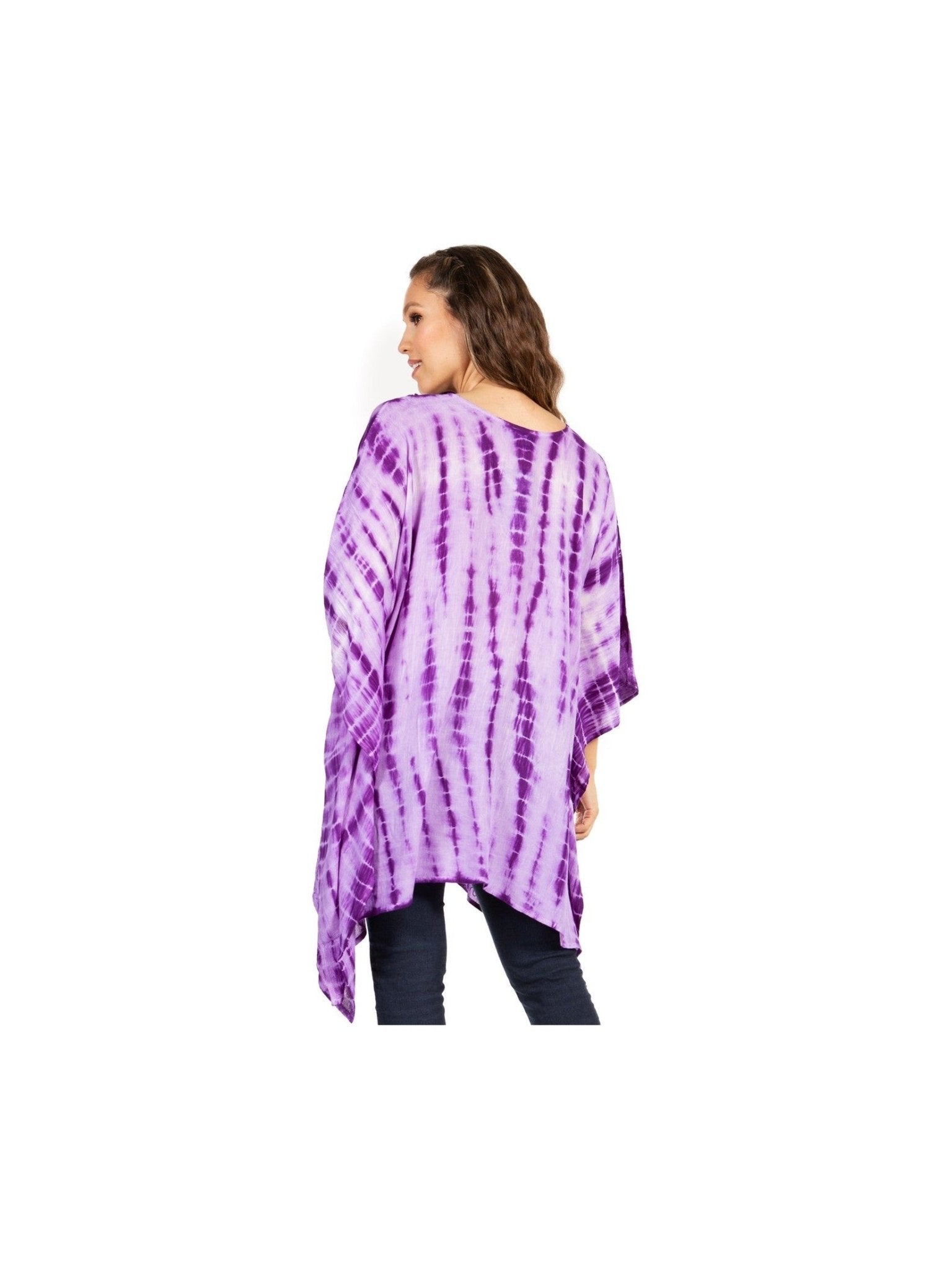 Sakkas Wren Lightweight Circle Poncho Top Blouse With Detailed Embroidery - Courbe et Compagnie